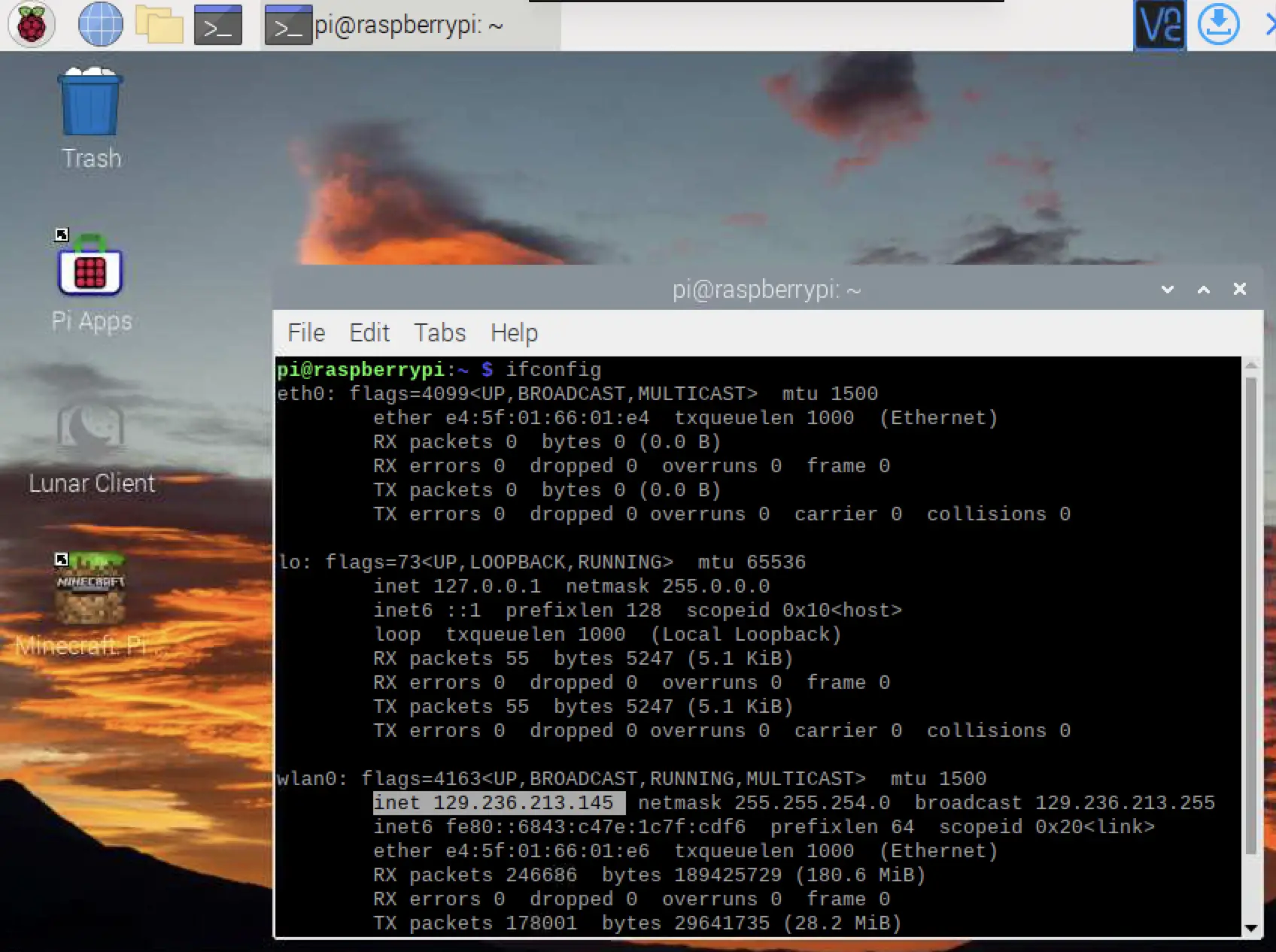 Ifconfig Command In Raspberry Pi Terminal