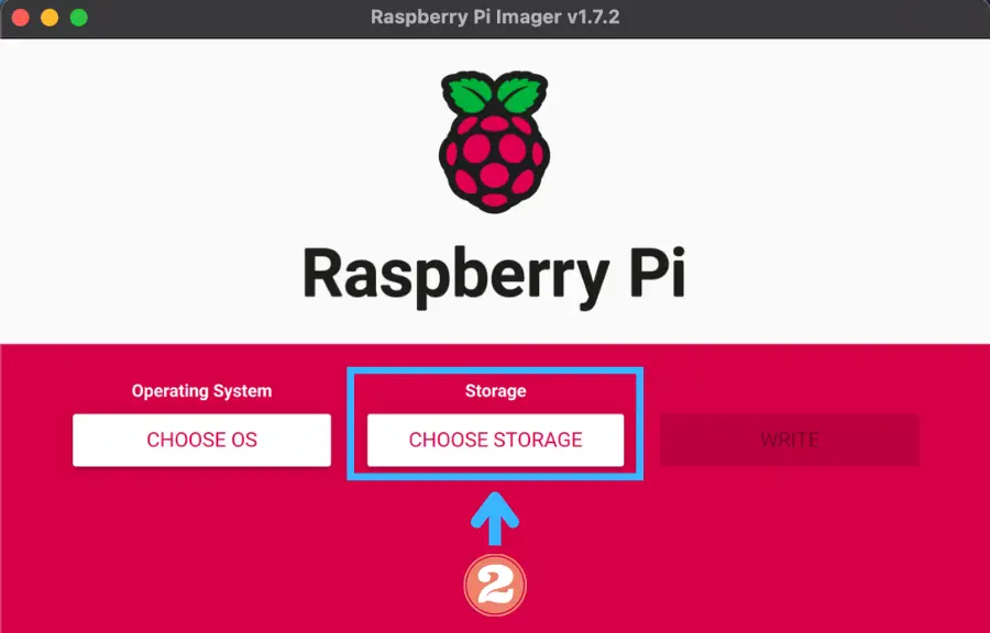 Step 2 of Installing Raspberry Pi OS