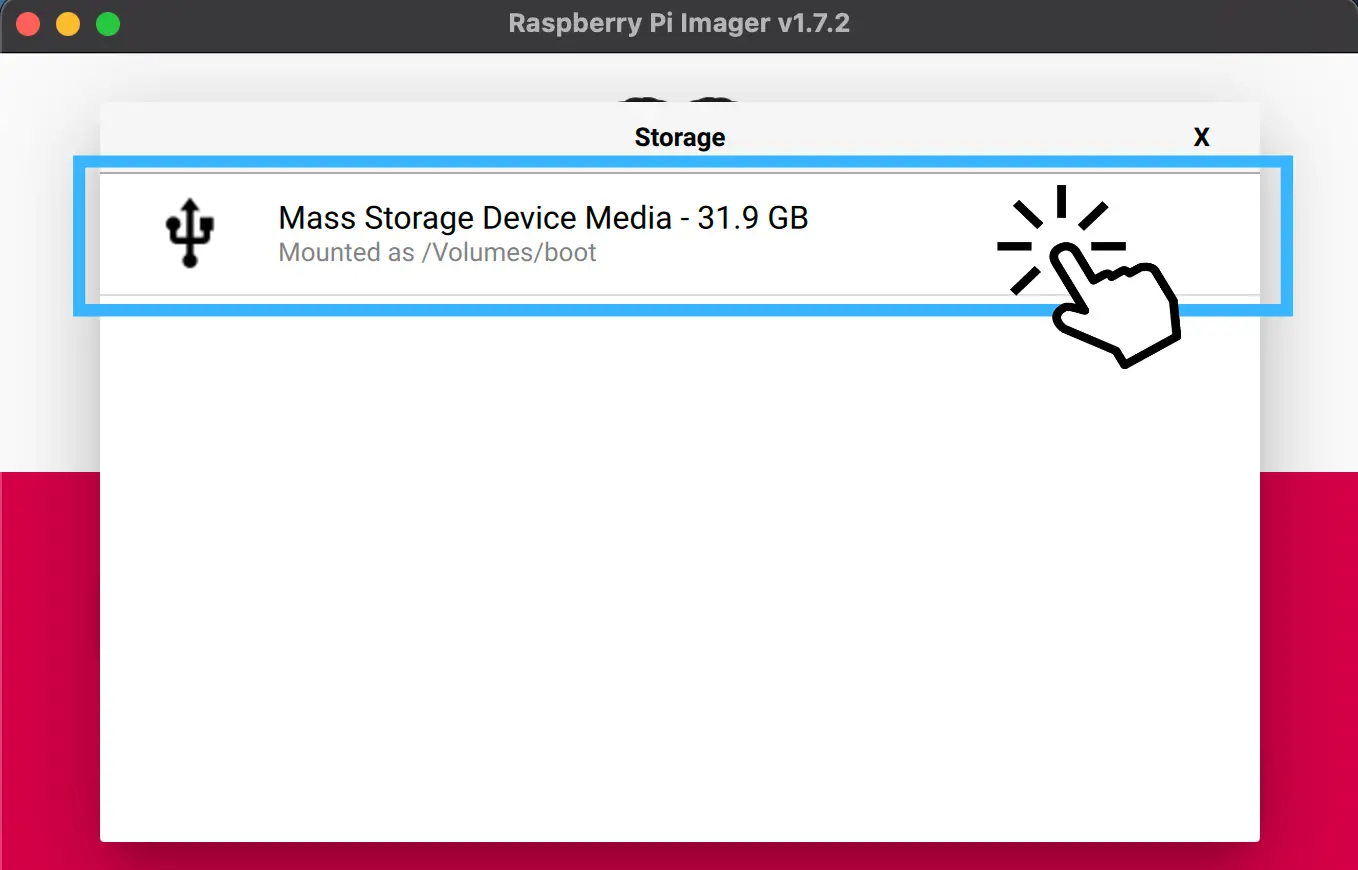 Pick Disk Device In Raspberry Pi Imager